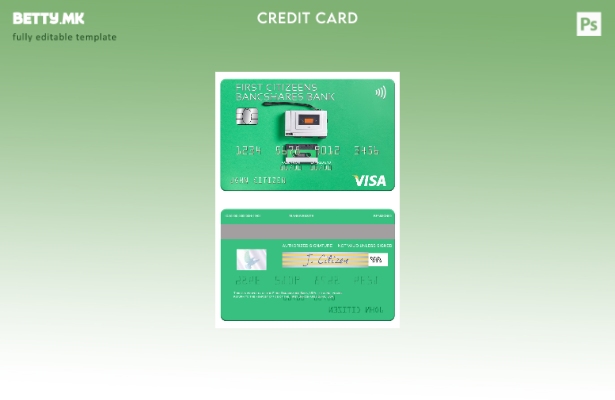 Модерен стил Шаблон за виза за картичка на USA First Citizens BancShares Bank